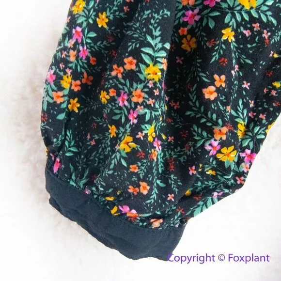 LOST + WANDER Madeline Long Sleeve Minidress In Black Multi Floral, size M - Image 5