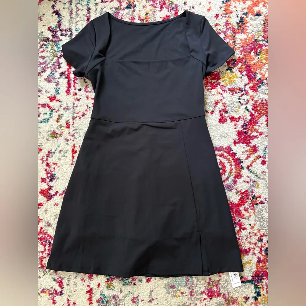 Amazon  Black Mini Athletic Dress with Square Neckline - Image 3