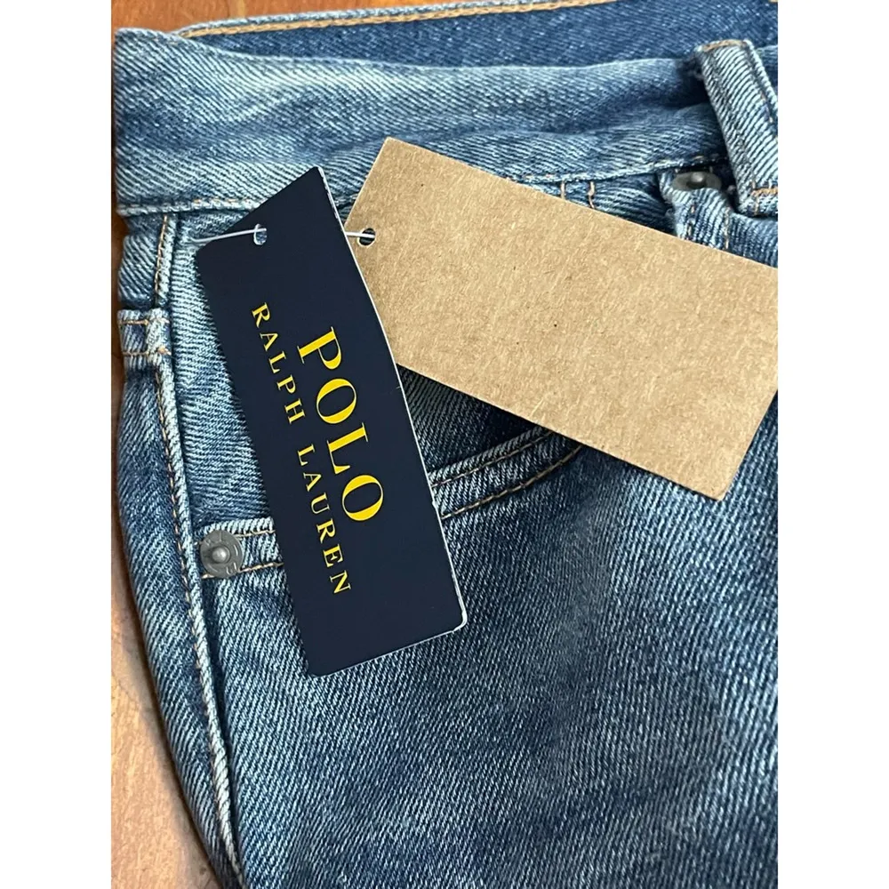 Polo Ralph Lauren Skinny Jeans High Waisted Slim Fit Beaded Slits Blue W 26 NWT - Image 10