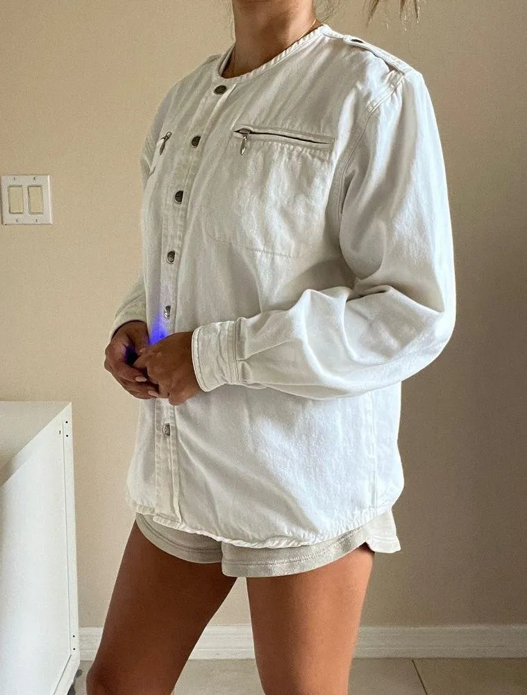 Harley-Davidson White Button Up Long Sleeve Shirt Jacket Women's Size M - Image 14