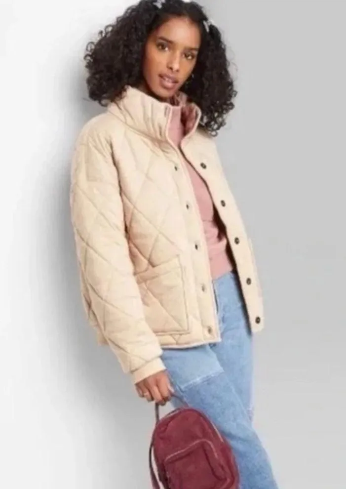 Wild Fable Cream Quilted Jacket - Image 2