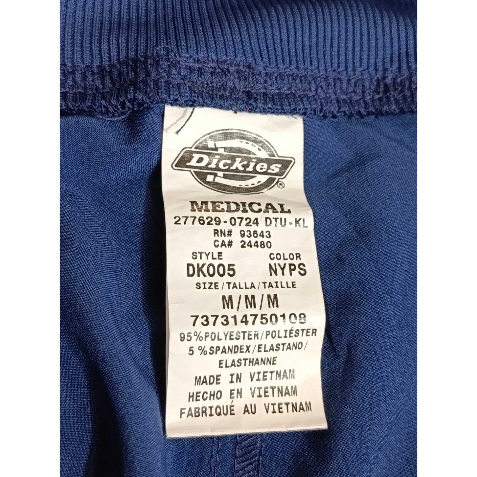 Dickies Women’s Scrub Pants Blue Straight Leg Medical Uniform Nurse Size M - Image 5