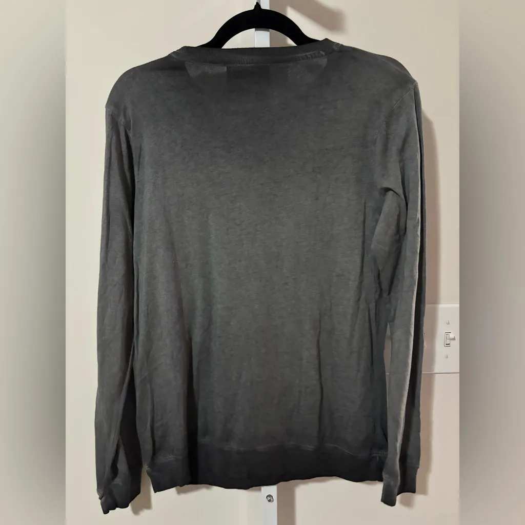 Gray tiger graphic sweatshirt with sequin and patch embellishments. - Image 3