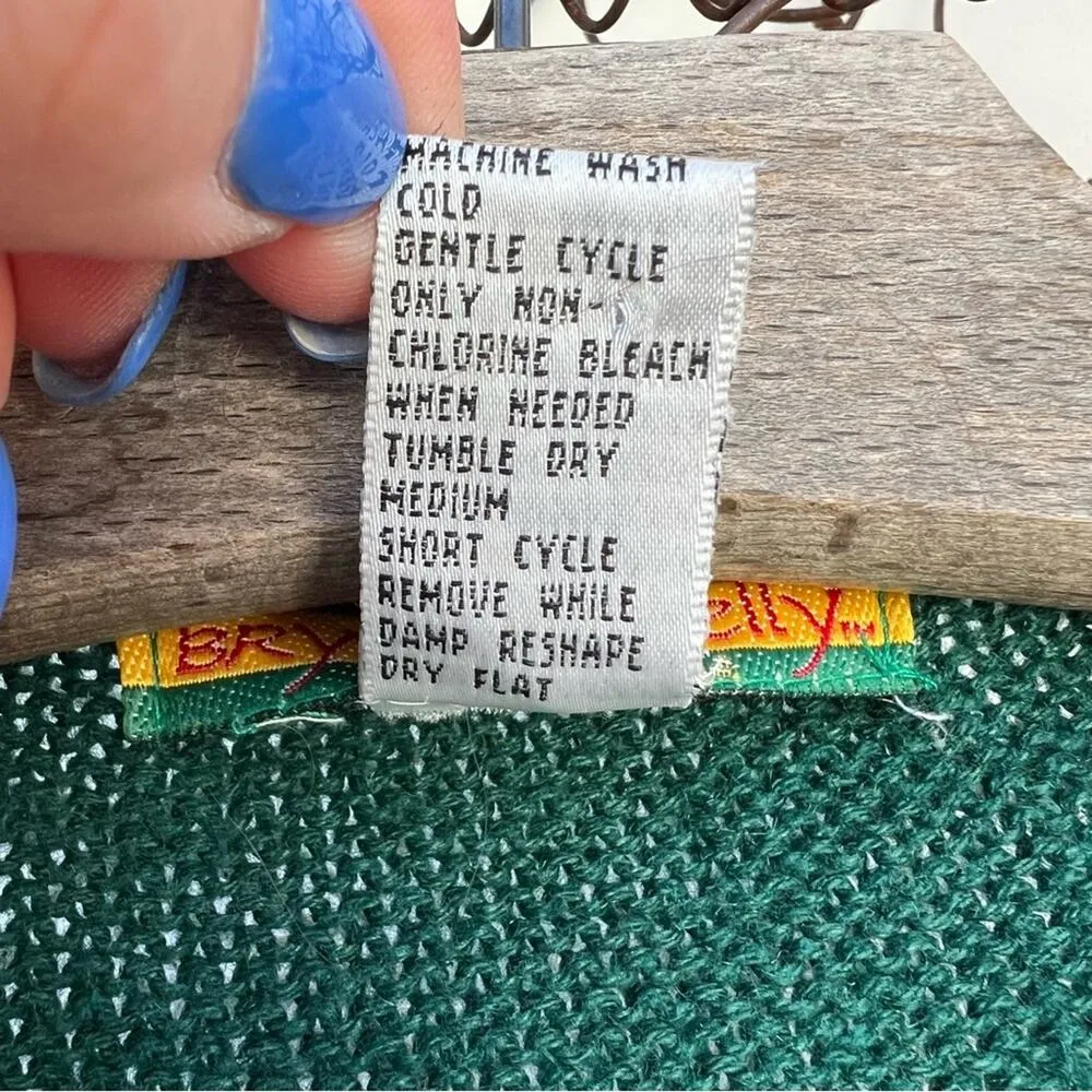 Vintage 90s Ugly Christmas candy cane peppermint stripe hearts sweater vest 2X Green - Image 5