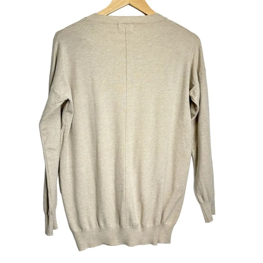 Dreamers Sweater Womens Size Medium‎ V-Neck Cream Pullover Long Sleeve - Image 2