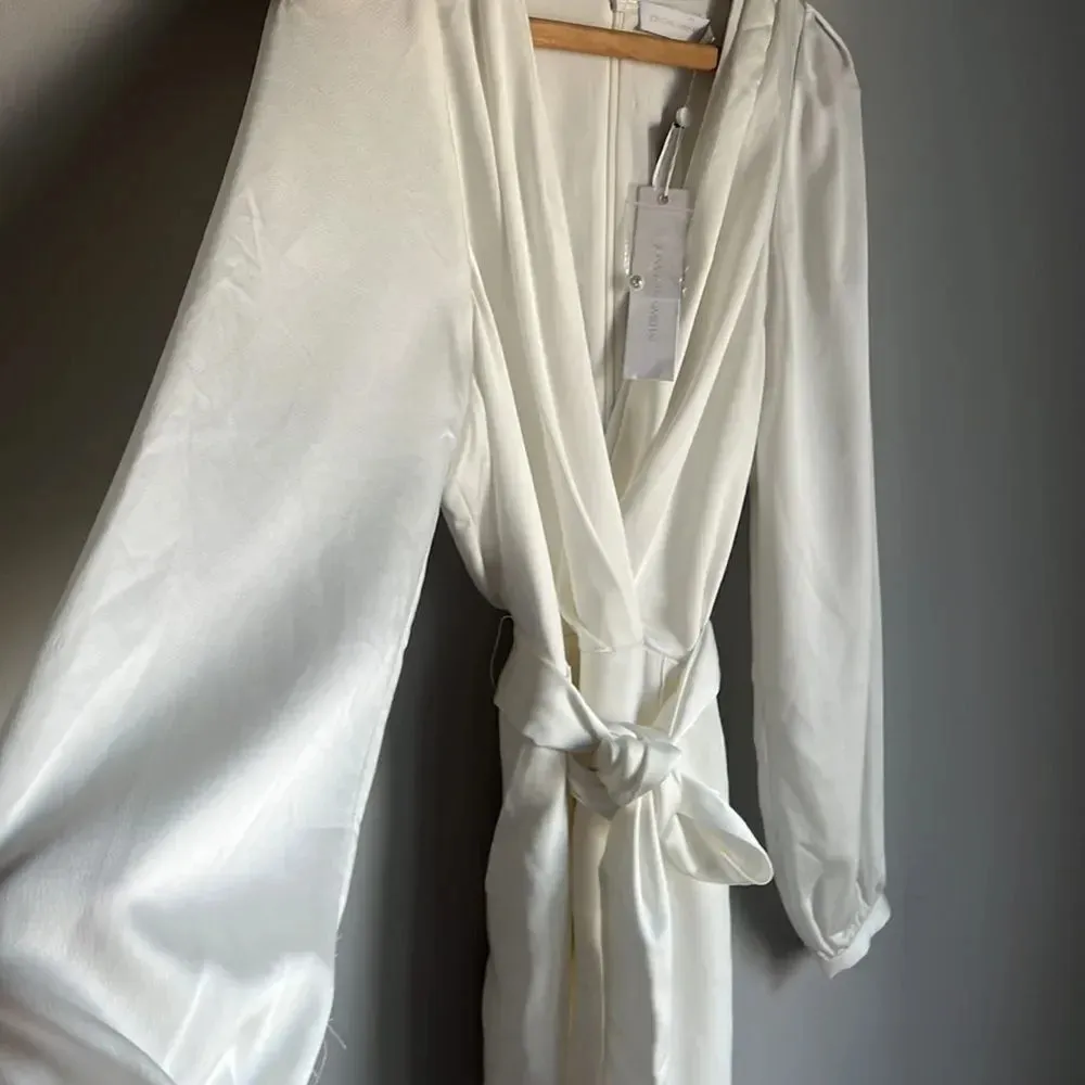 NEW JONATHAN SIMKHAI Piper Combo Wrap Jumpsuit White Size 4 - Image 10