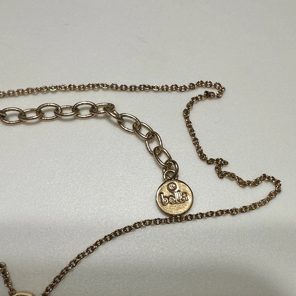 Multicolor Gemstone Initial M Necklace Pink - Image 2