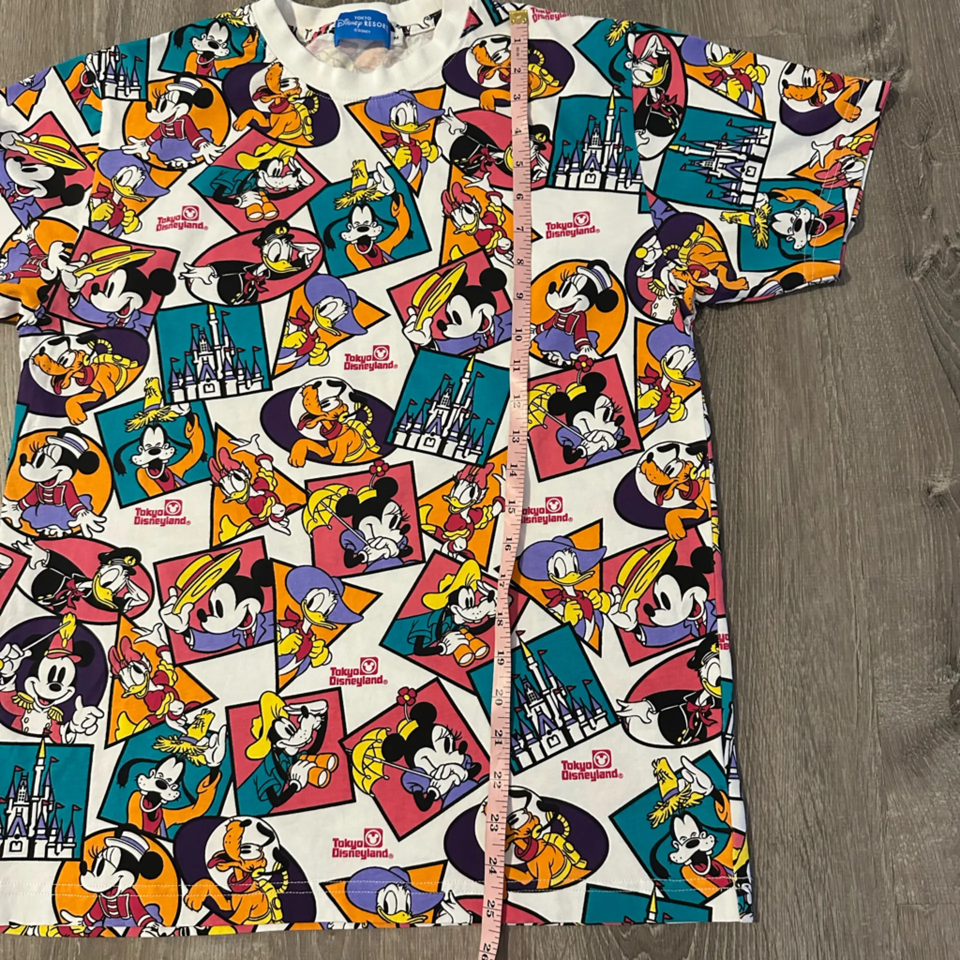 Disneyland‎ Tokyo Resort Women Medium Crew Neck Short Sleeve Casual Cotton Shirt - Image 6