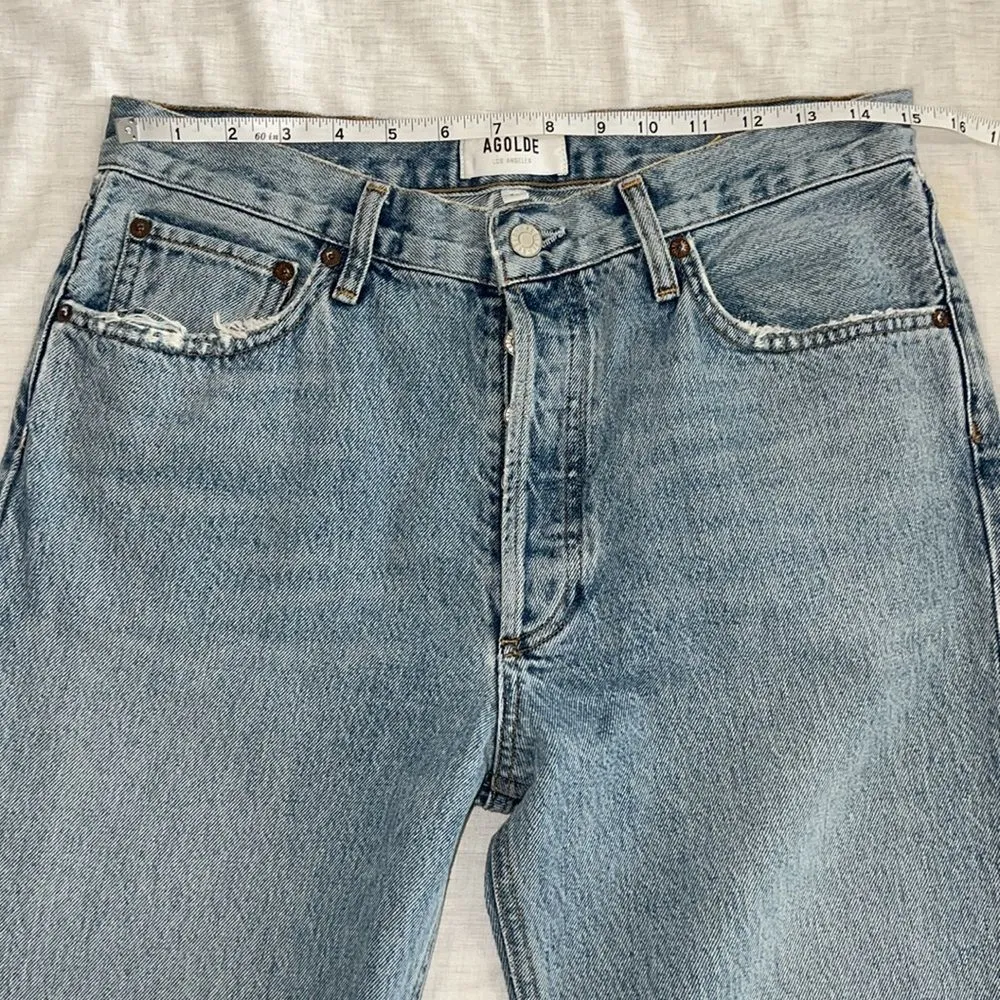 Agolde Mid Rise Straight Leg Boot Cut Jeans Size 28 Organic Cotton - Image 7