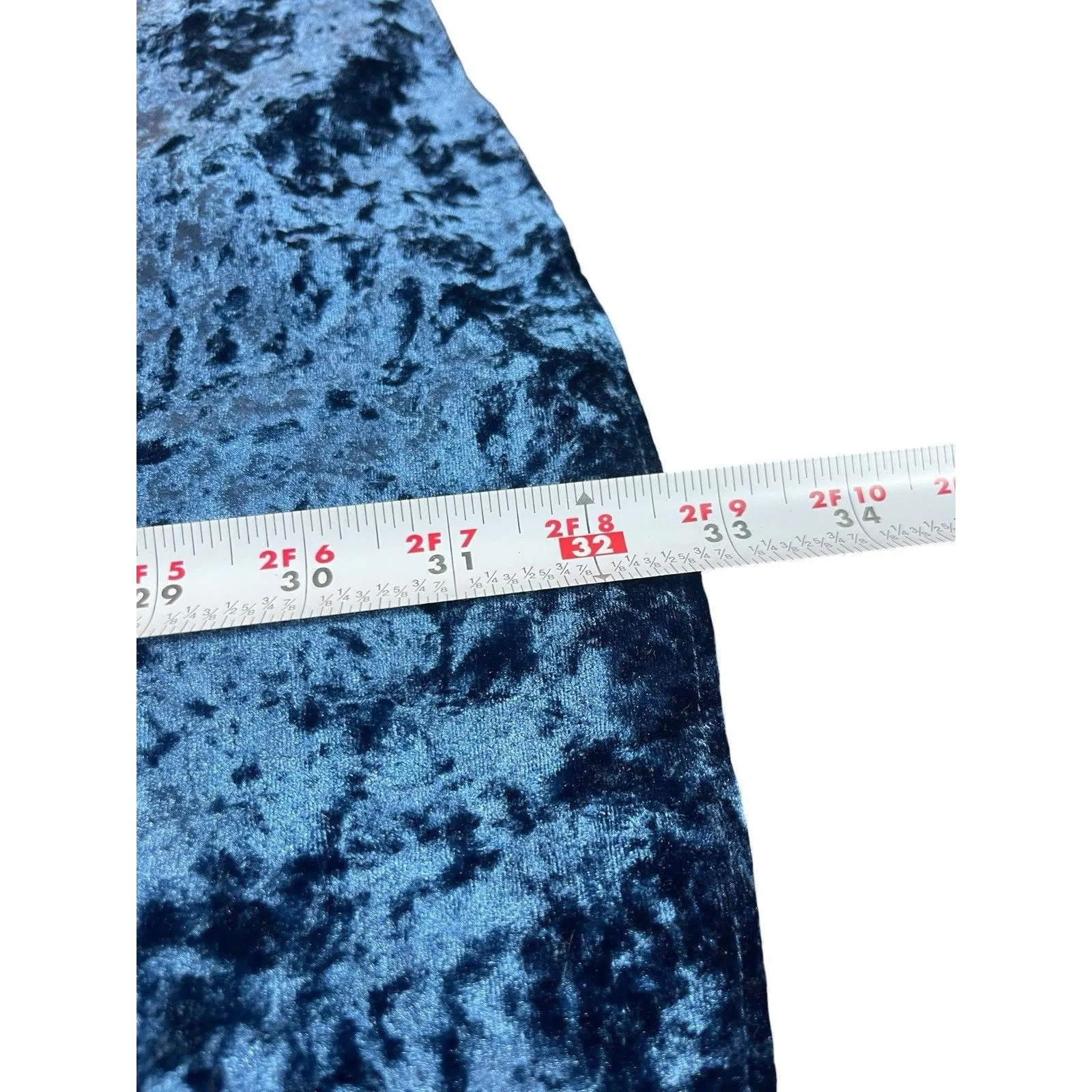 Lulus Women’s Blue Crushed Velvet Wrap Dress Size L Fit & Flare Holiday Party - Image 8