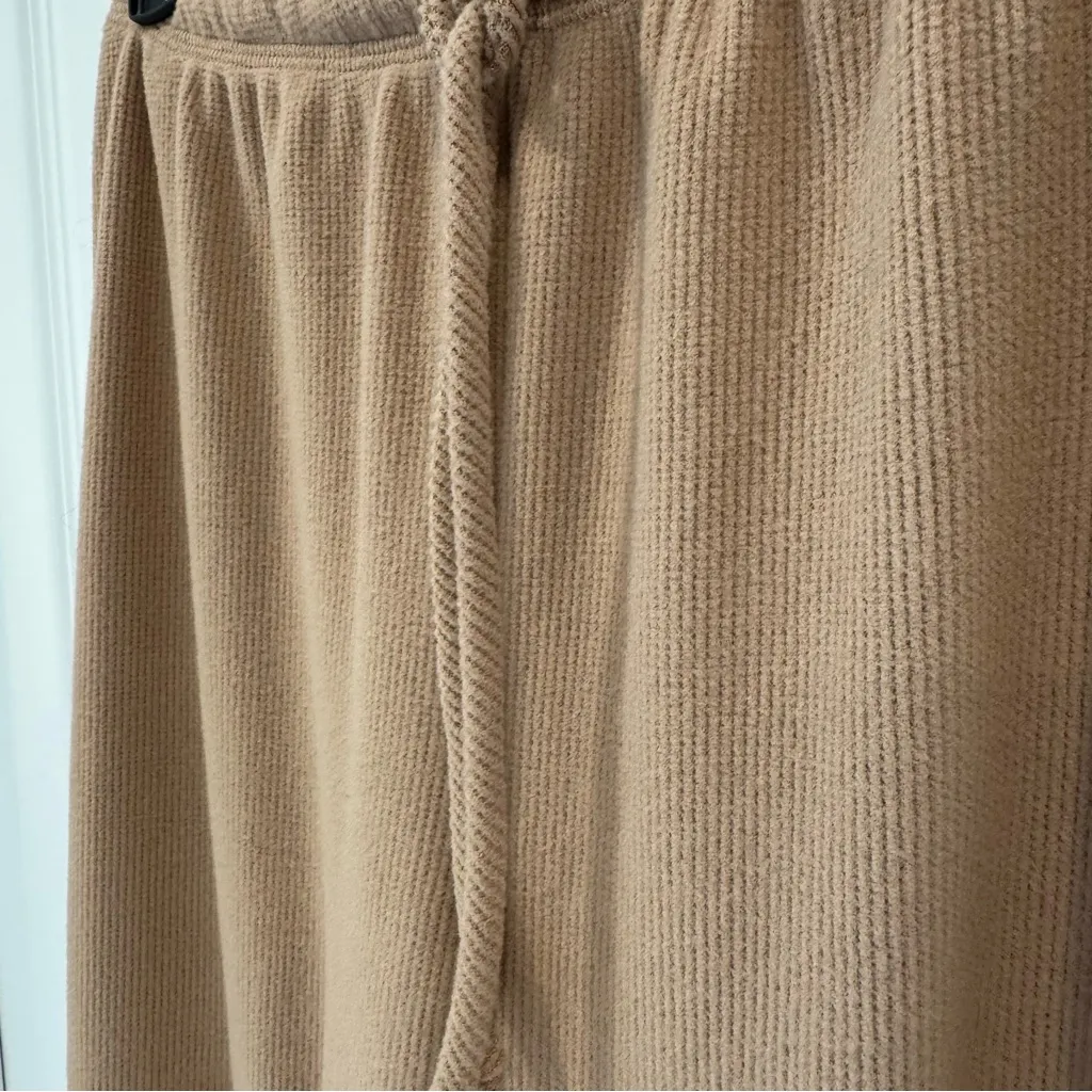 NWT Jac Parker Lazy Day Lux Lounge Pants Natural Ribbed Knit Sweatpants Tan - Image 7