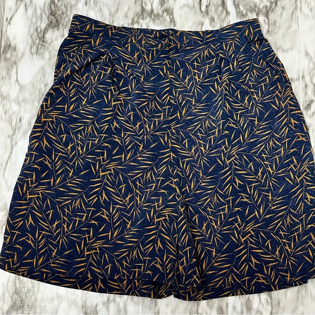 Blue Gold Zip Up Jacket and Pleated Short Two Piece Set Vintage 90s USA Made Size 12 - Image 4