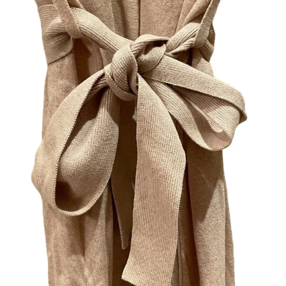 NEW Veronica Beard Long Wrap Cardigan Beige - Image 7