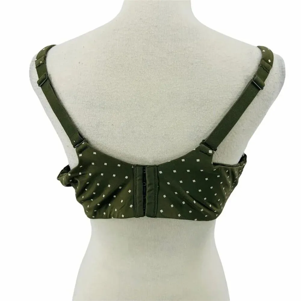 Lane Bryant Cacique True Embrace T-Shirt Bra Green Cream Square Lightly Lined 42 - Image 8