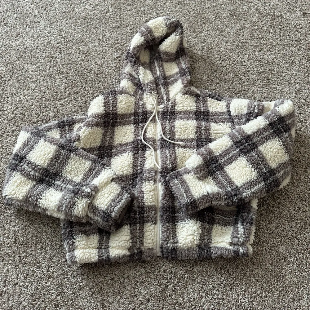 PacSun Shawna Sherpa Cropped Hoodie Women’s‎ Sz Sm - Image 3