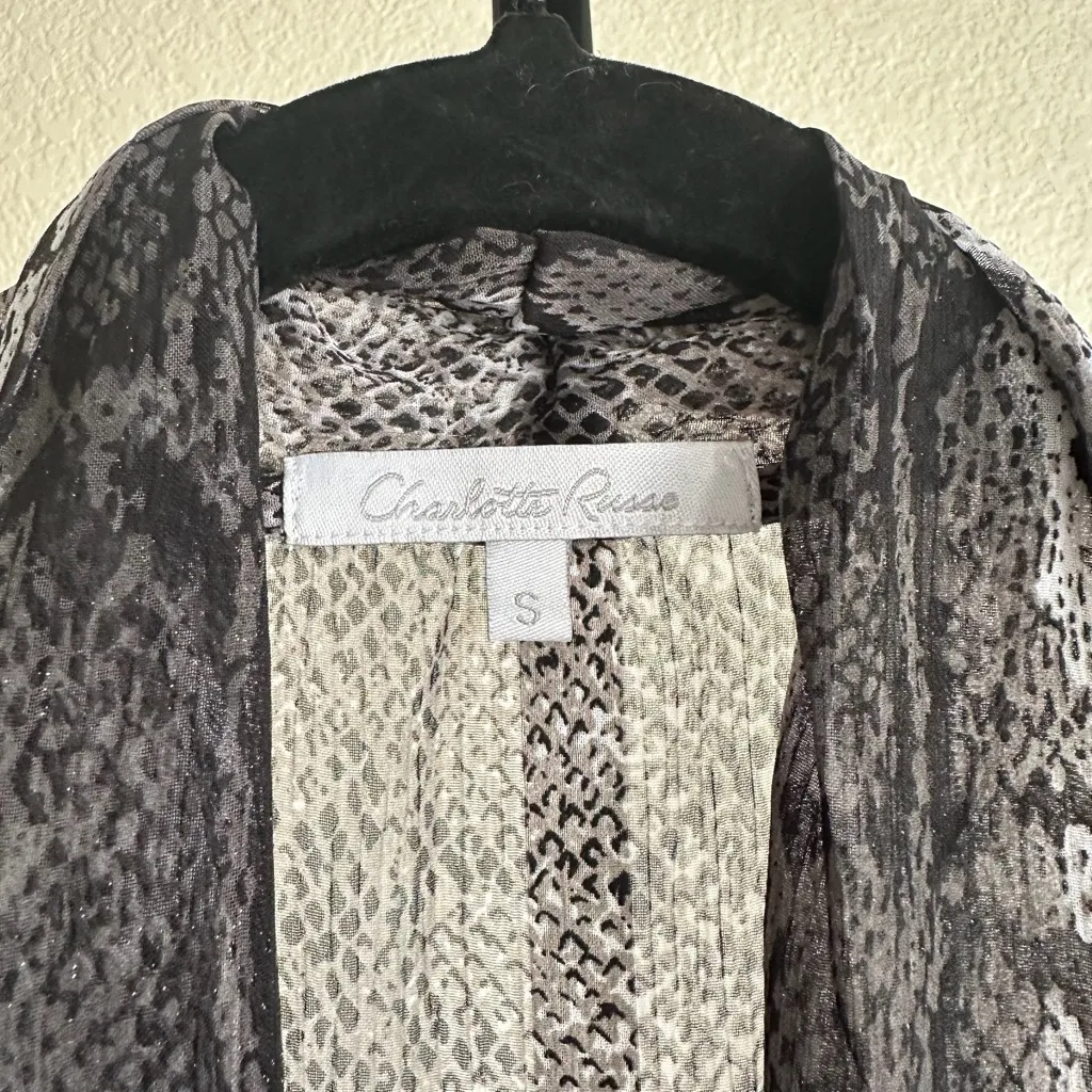 Snakeskin Print Longline Vest Women’s Small Open Front Layering Duster - Image 5