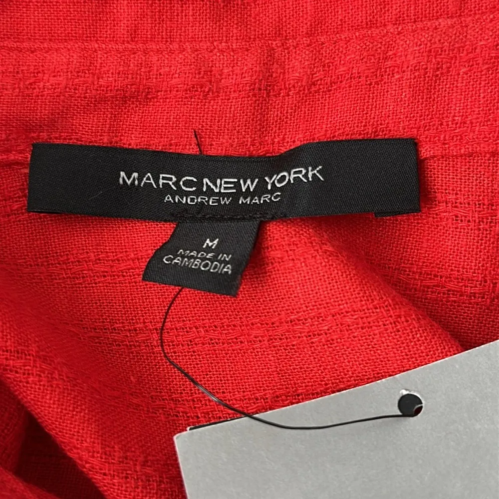 Marc New York Vibrant Red Linen sleeveleeve shirt dress / Duster - Image 7