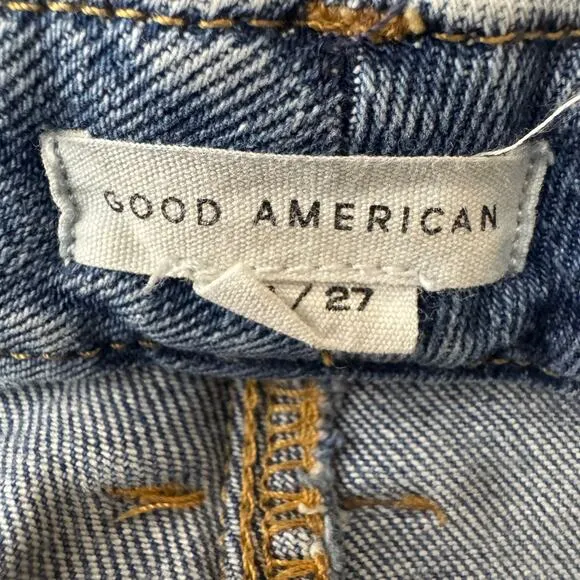 Good American Good Waist Distressed Jeans Size 4‎ in Indigo144 - Image 9