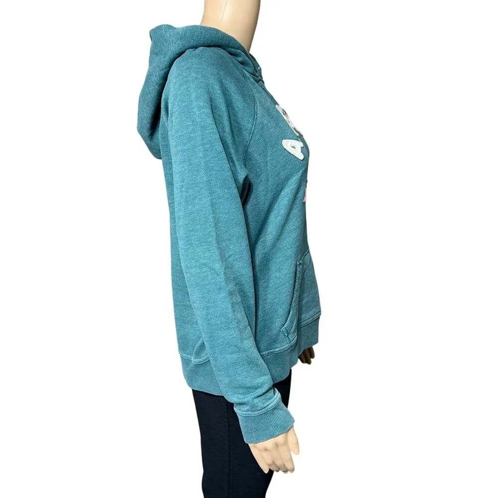 American Eagle Womens Hoodie Hooded Sweatshirt Pullover Long Sleeve Green Large - Image 2
