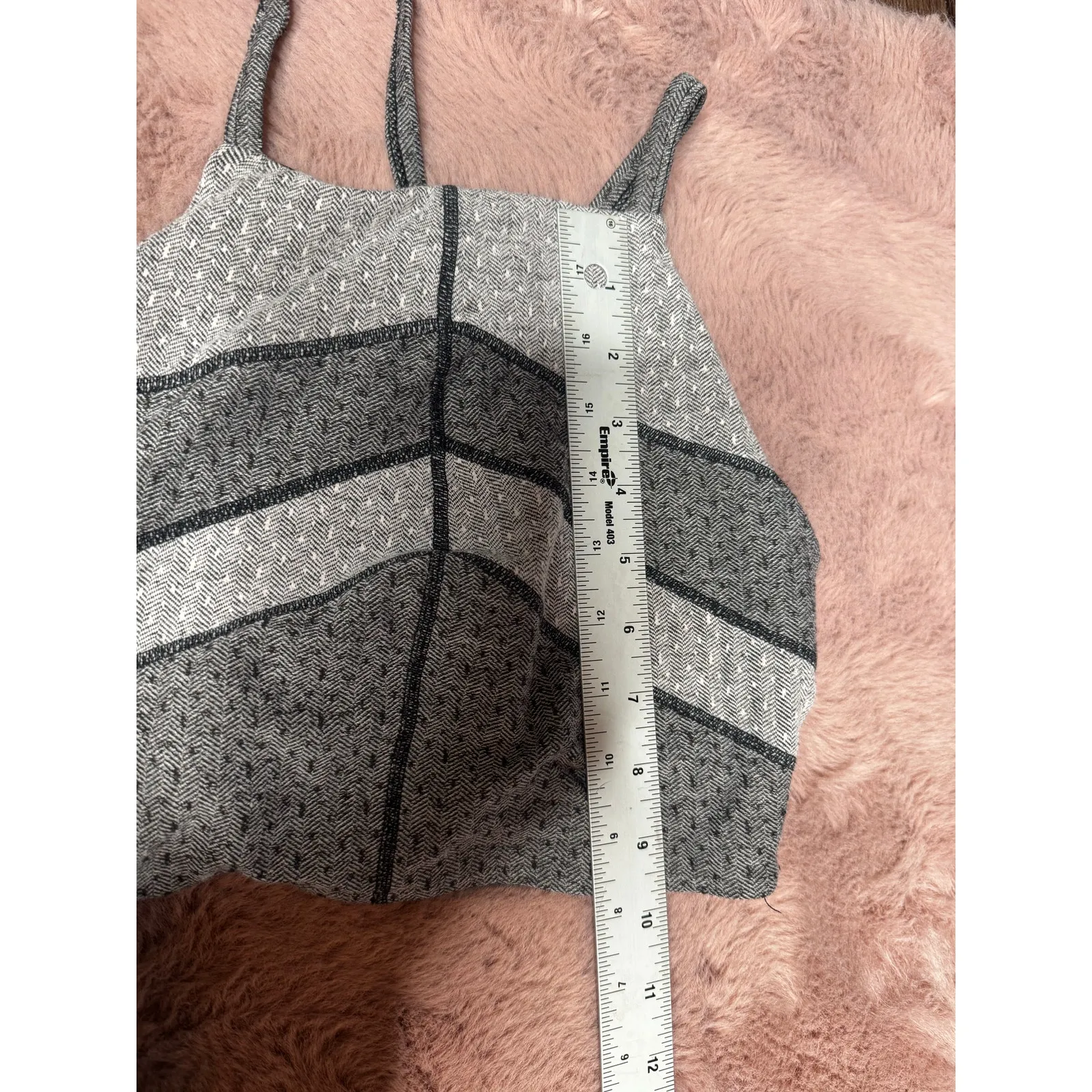 Free People Movement Bra Tank Women’s XS Gray Patterned Crop Activewear - Image 3