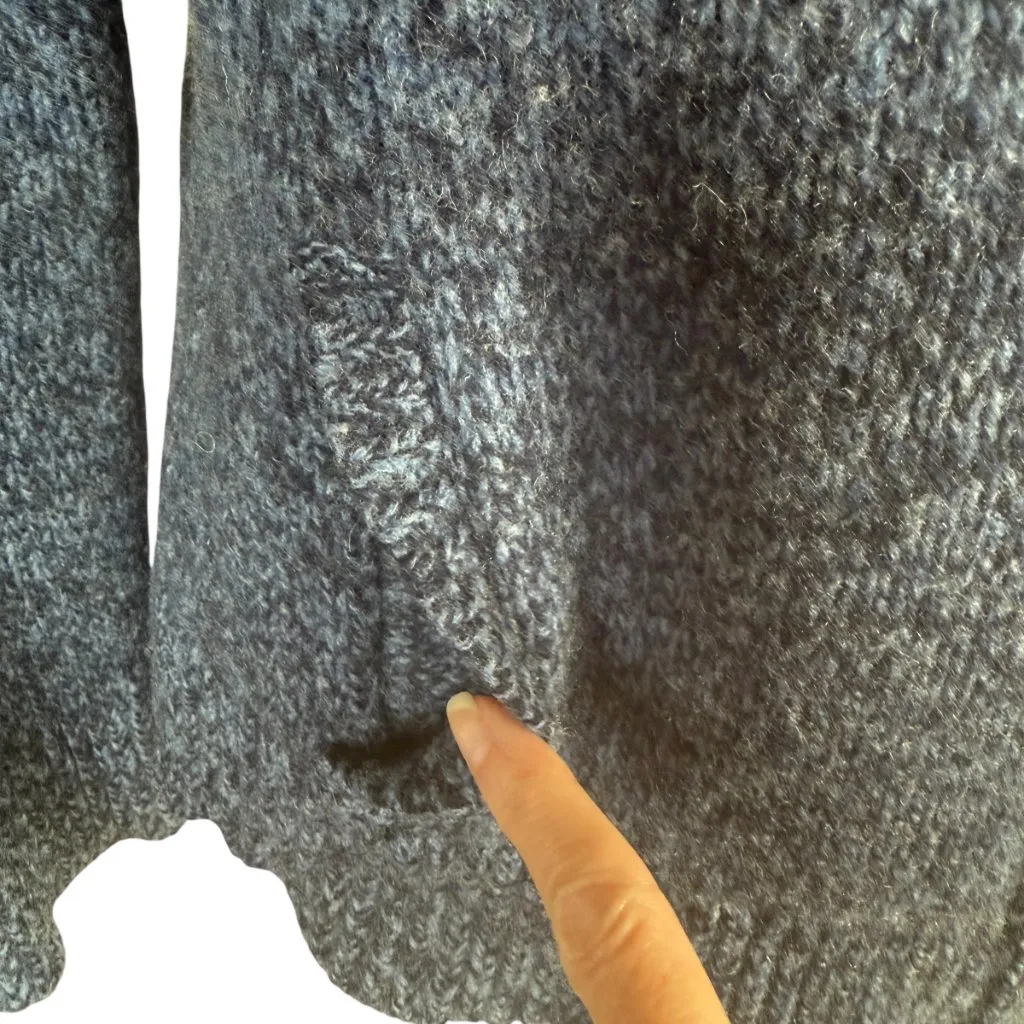 L.L. Bean blue lambswool long sleeve high collar zip up sweater jacket SP - Image 8