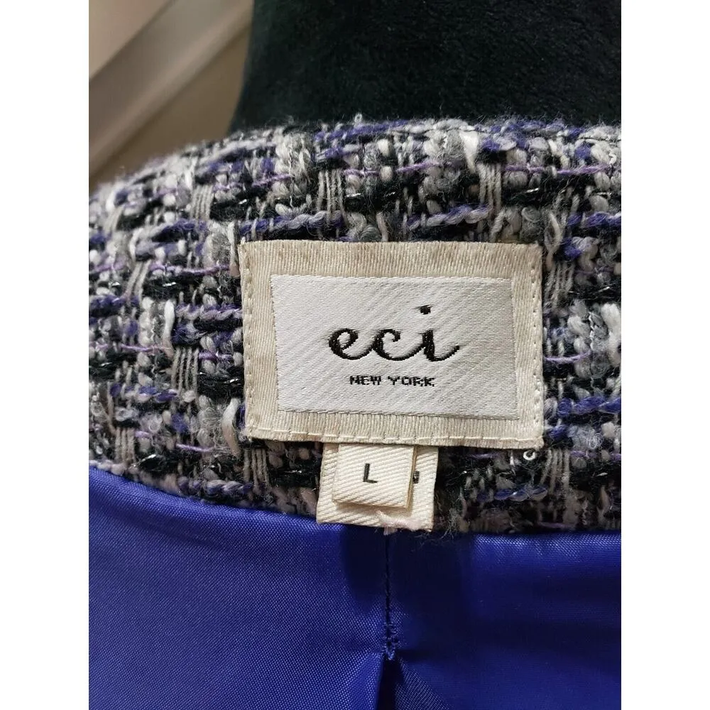 ECI Women Multi Rhinestone Lined Polyester Long Sleeve Casual Jacket Size Medium - Image 10