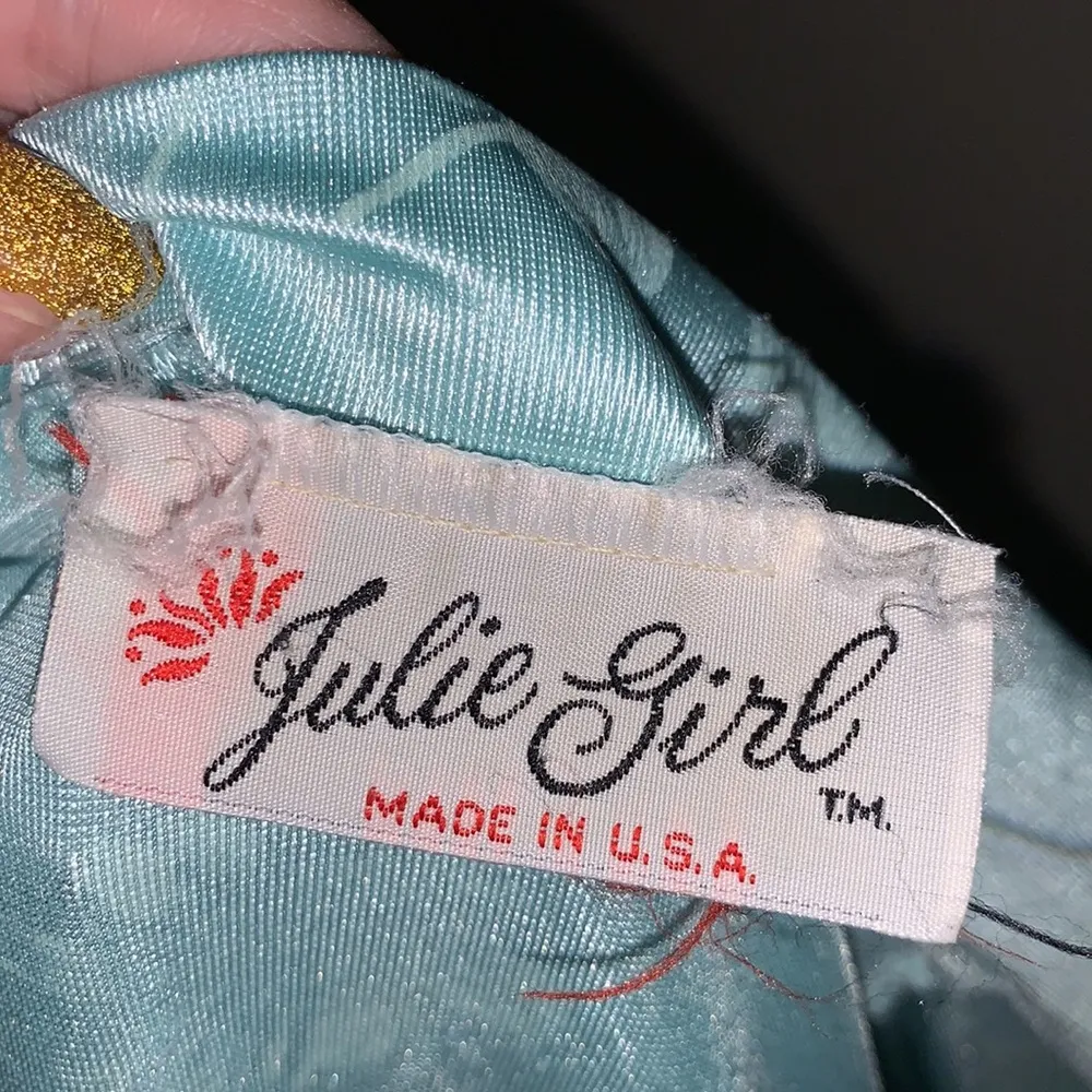 Julie Girl House of Holland vintage blue floral satin robe Size M - Image 7