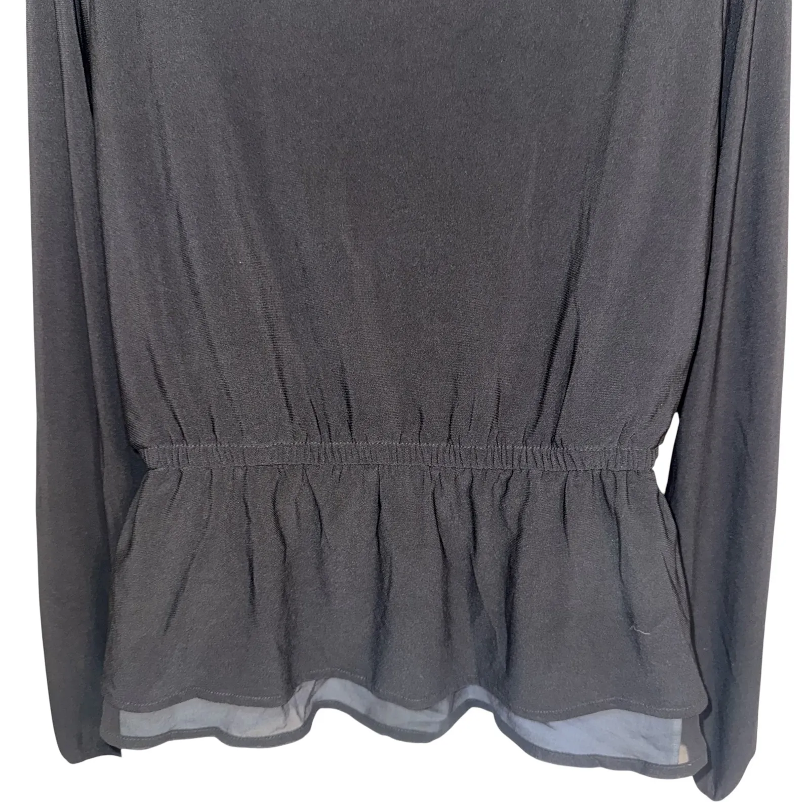 WHITE HOUSE BLACK MARKET Long Sleeve‎ Cinch Waist Button Front Top EUC Small - Image 8