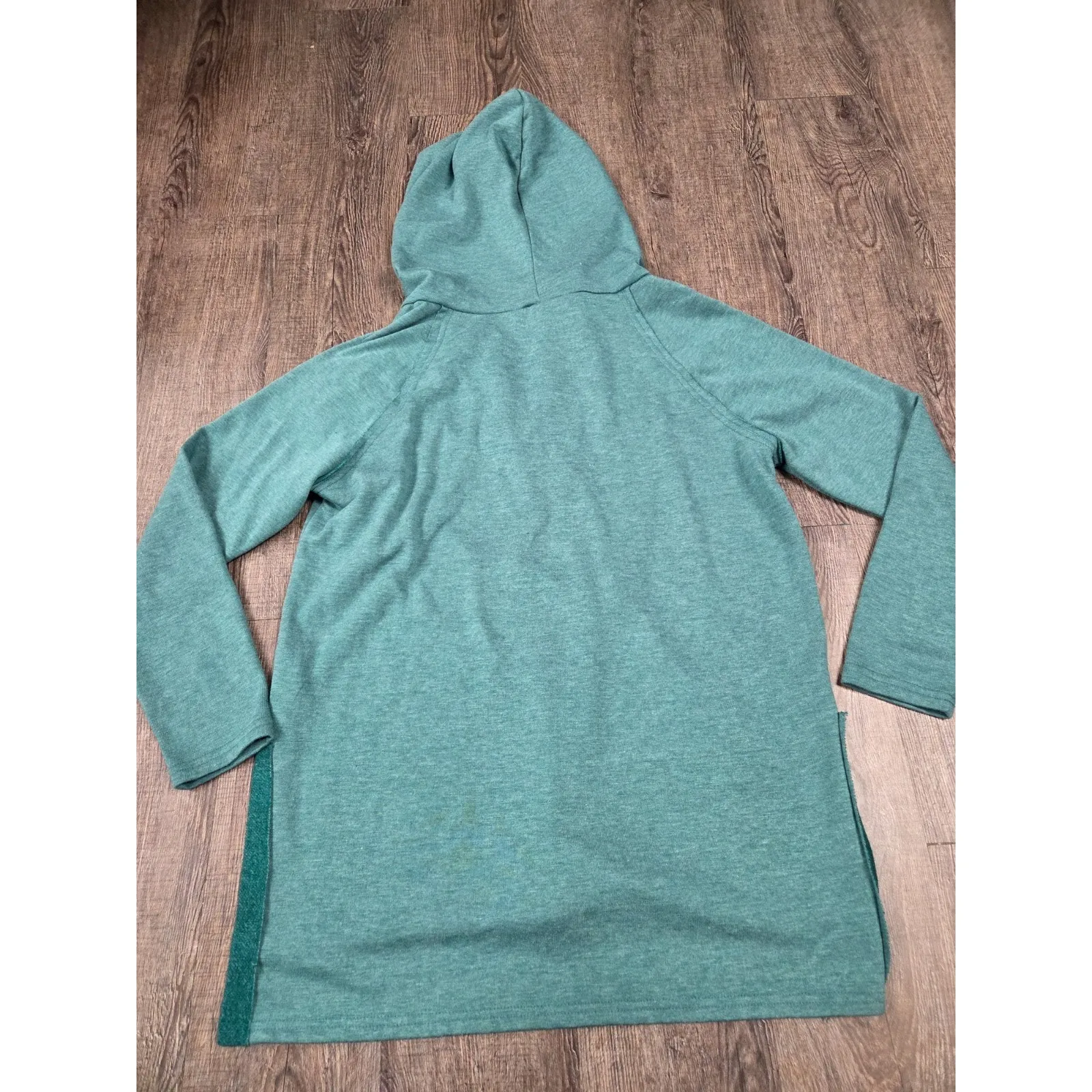 Very J Green Tunic Lace Up Hoodie Sweatshirt Size Small Super Soft - Image 4