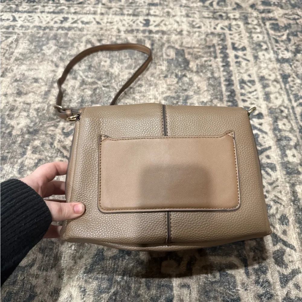 Ellen tracy Tan brown Leather Crossbody Bag - Image 3