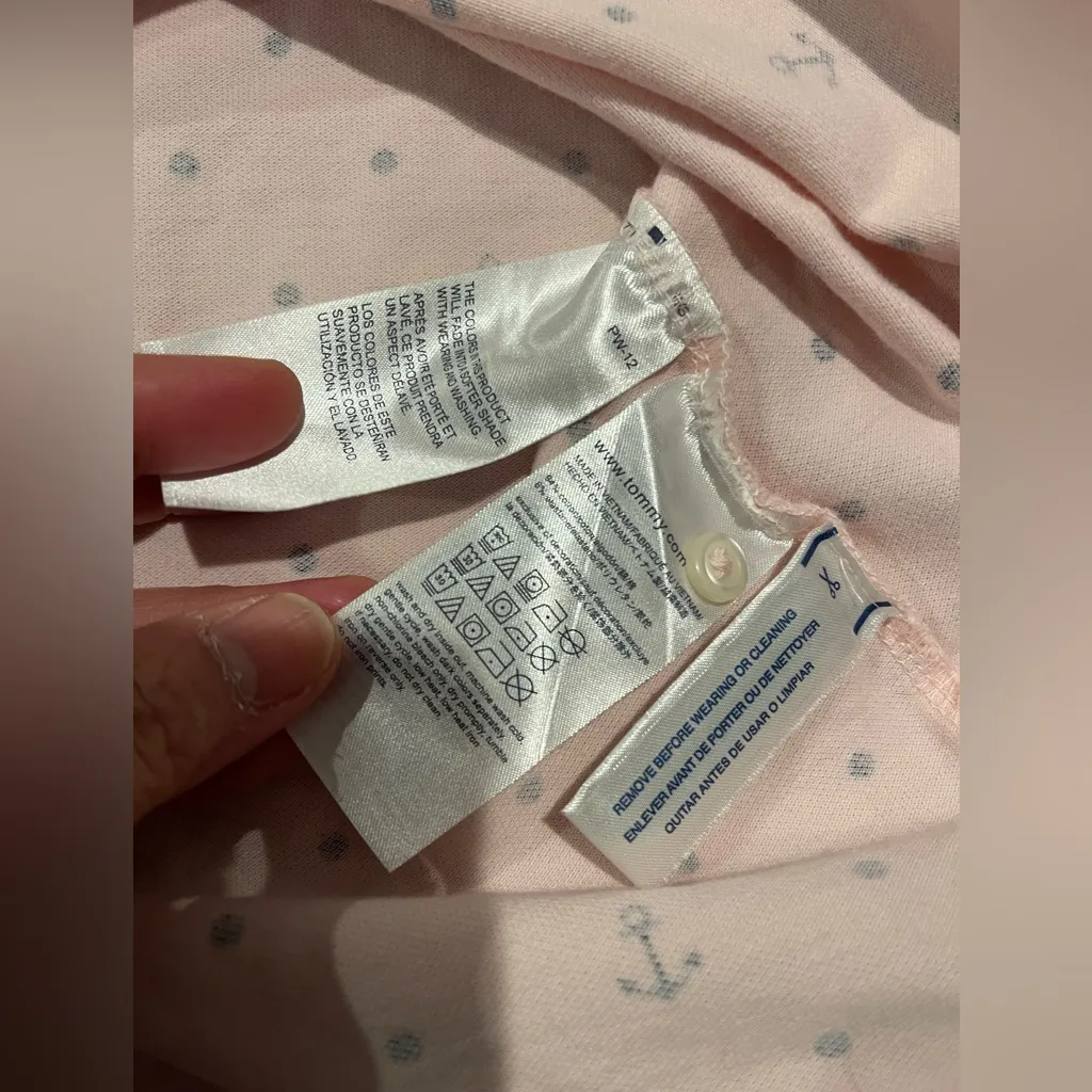 TOMMY HILFIGER Pink Anchor Print Button Down Collared Shirt - Image 7