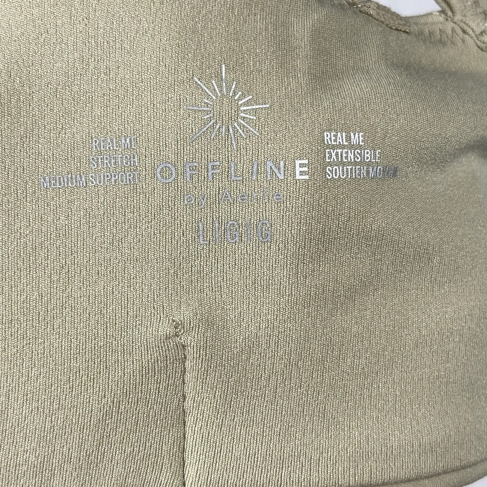 Offline by Aerie Sports Bra Women's Large Green Real Me Medium Support Stretch - Image 3