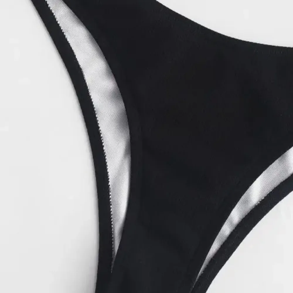 Link Ribbed Bikini Set - Black S - Image 3