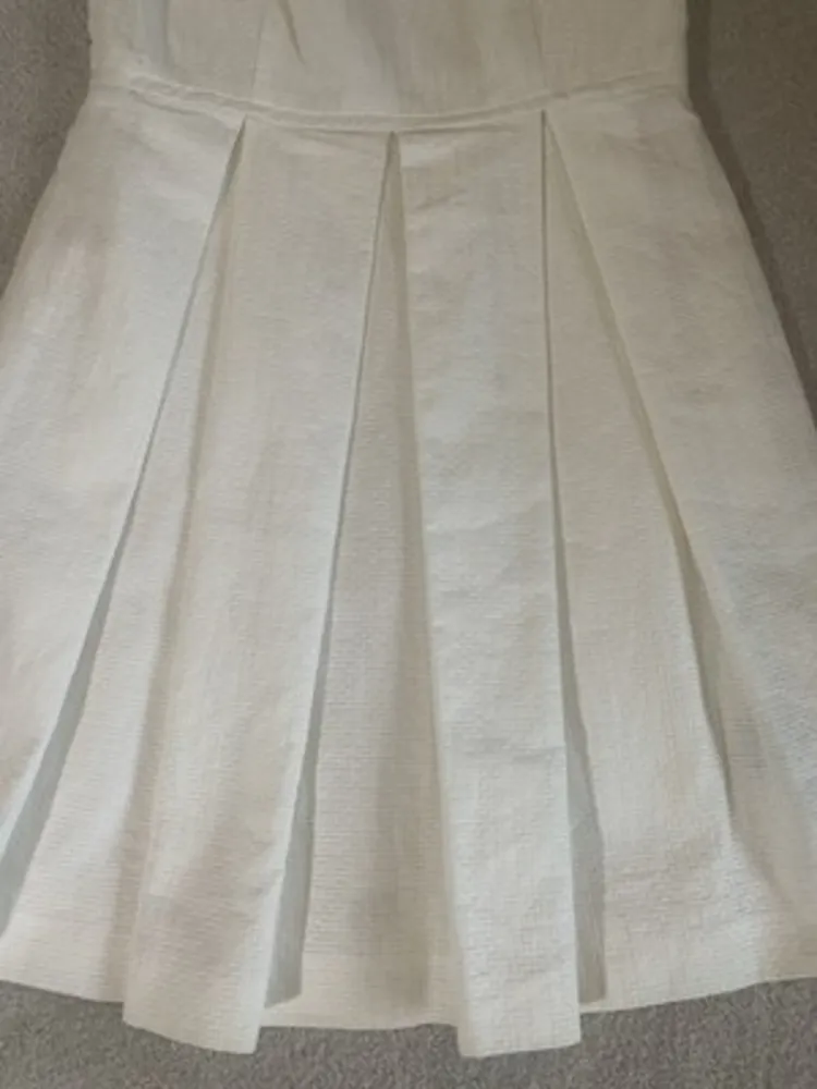 Just Taylor Size 8 Fit &‎ Flare Dress White Boat Neck Sleeveless Classic - Image 3