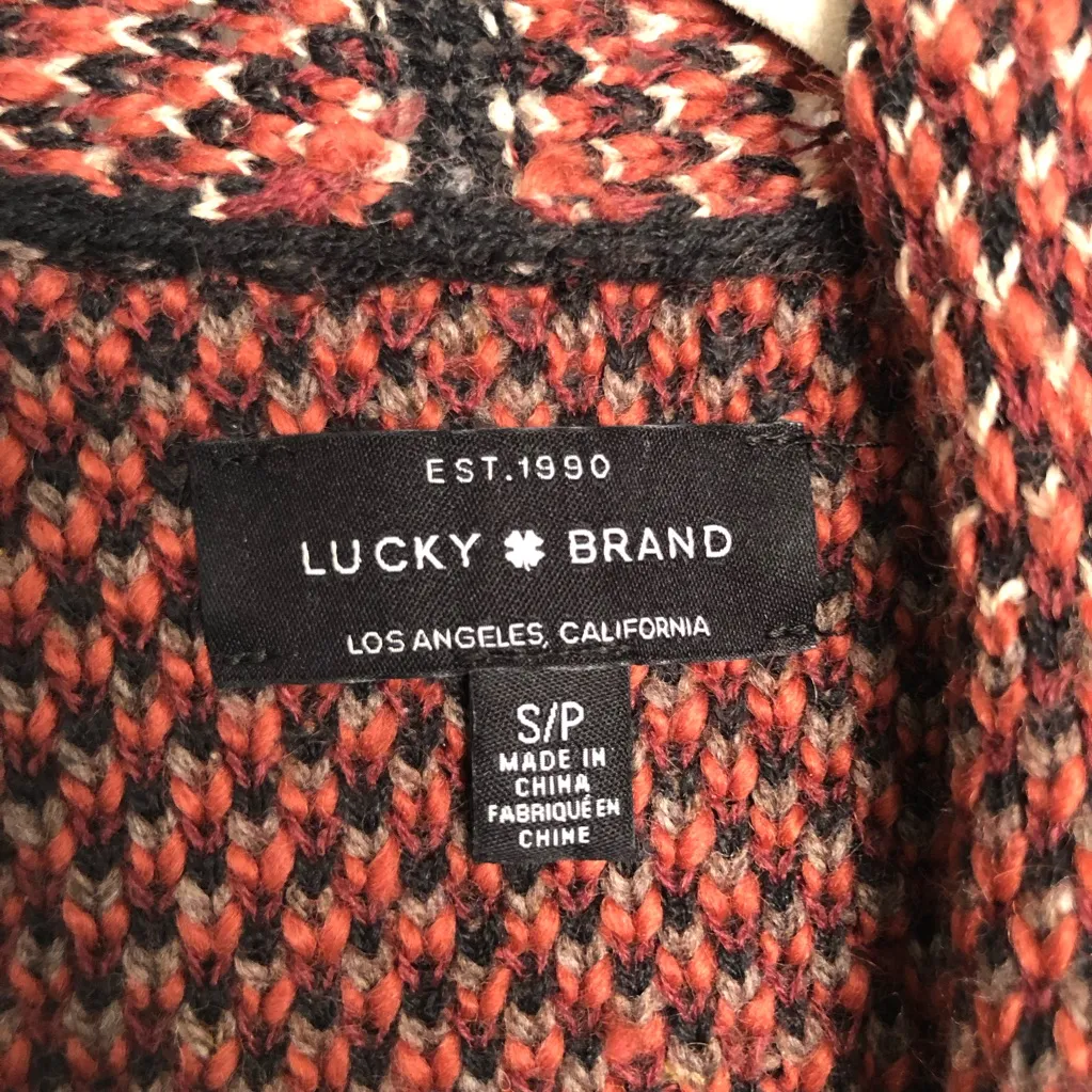 Lucky Brand Multicolor Ikat Open Sweater Cardigan Size S - Image 3