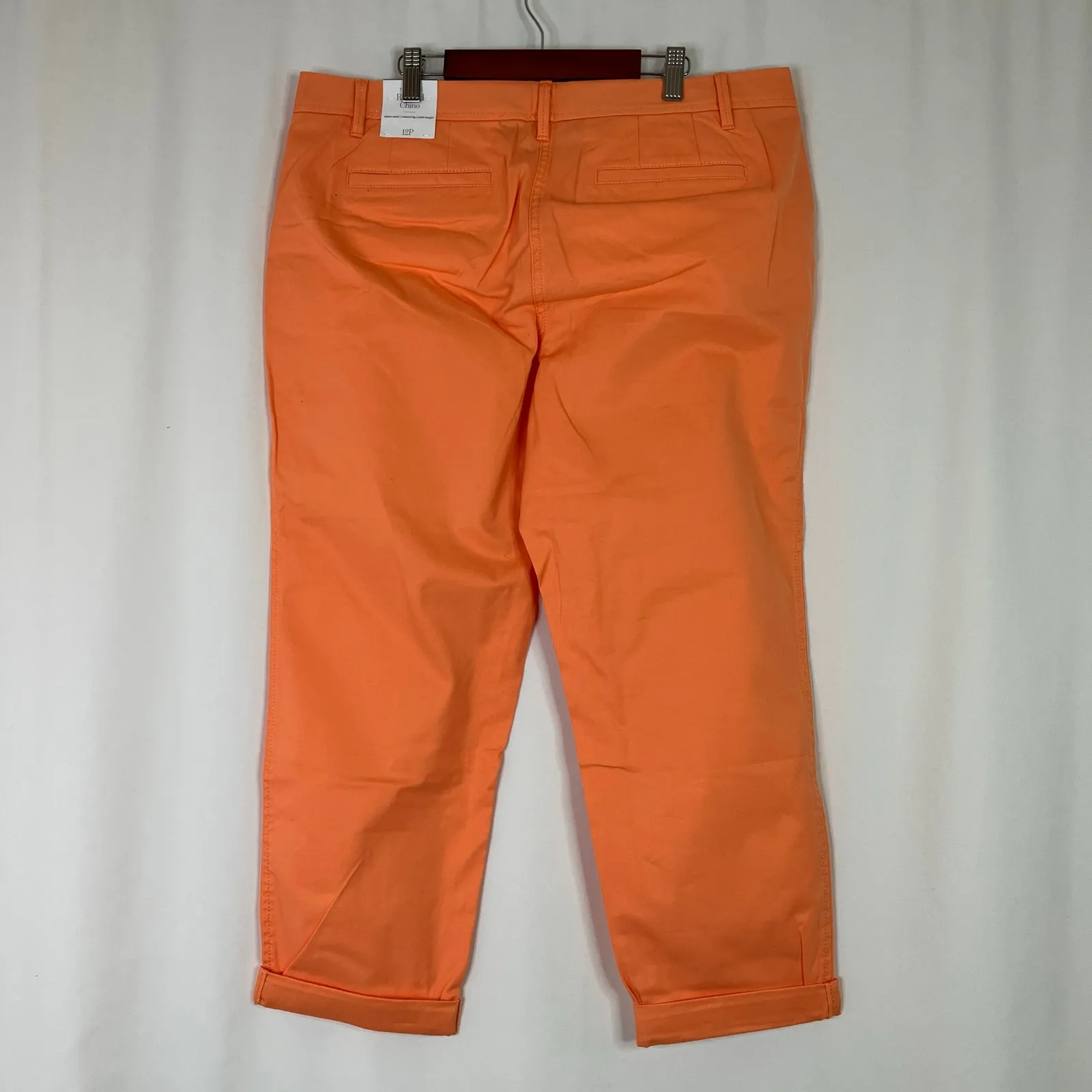 Talbots | Orange Relaxed Chino Relaxed Leg Ankle Length Pants Womens 12 Petite - Image 8