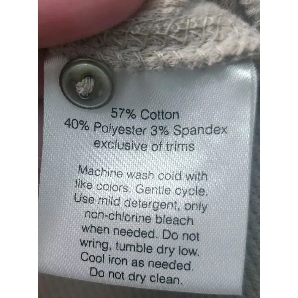 Eddie Bauer Henley Top Long Sleeve Casual Knit Shirt Beige Size L‎ - Image 3