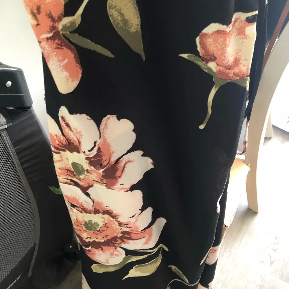 Black Flowered Tie Dress - Image 4