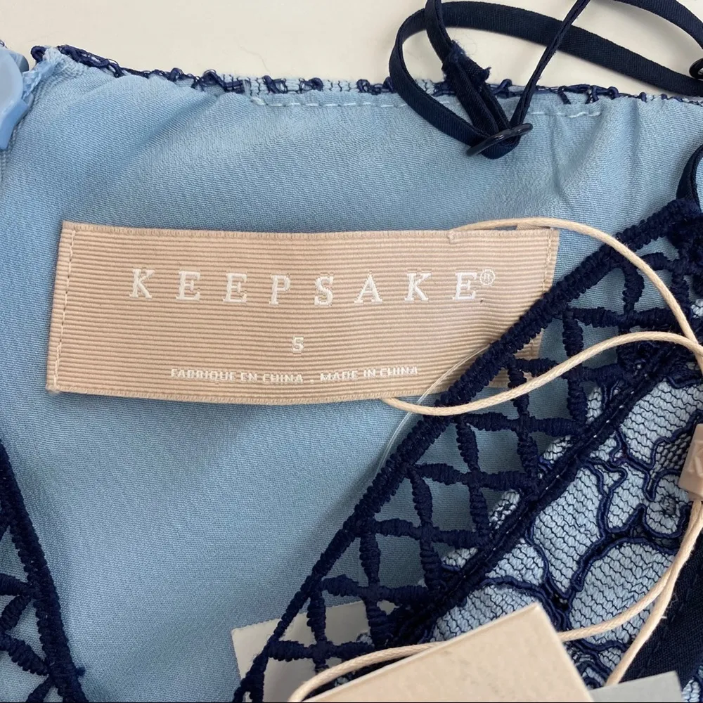 Keepsake The Label Catch Me Lace Mini Dress: Blue - Image 15