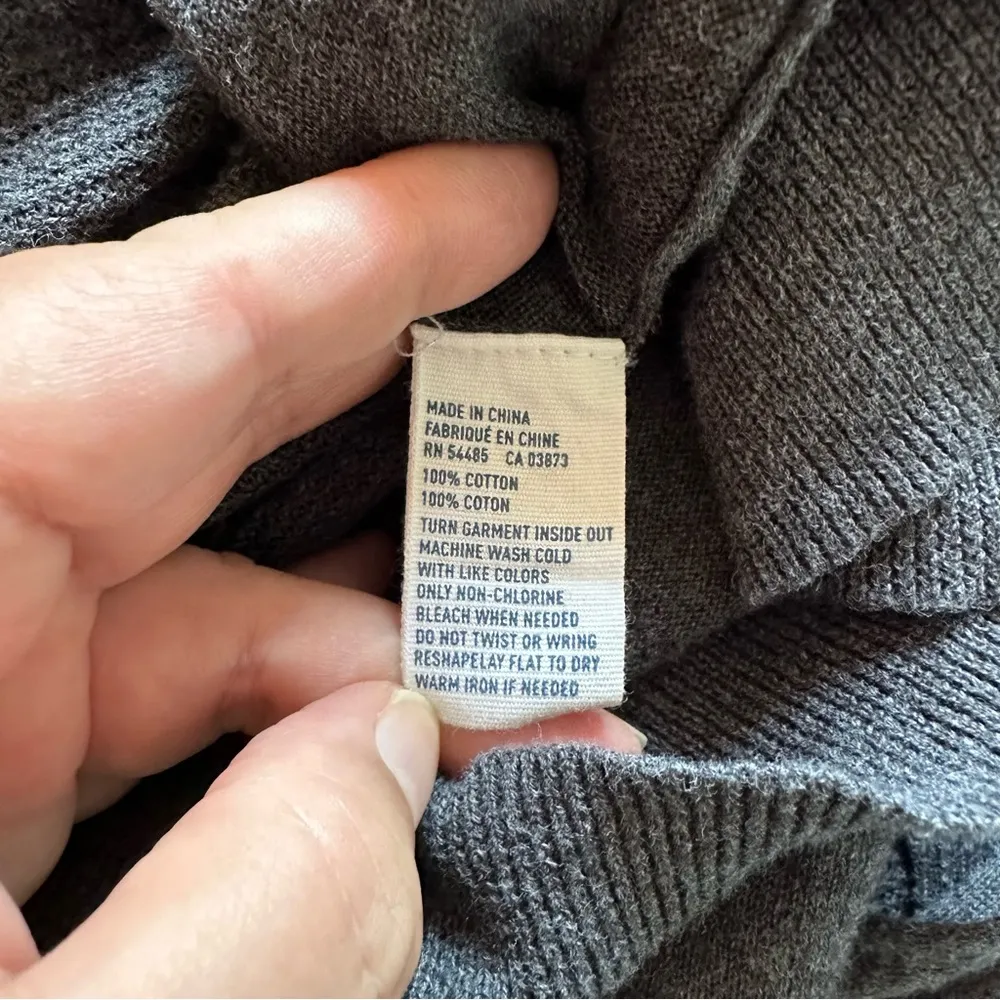 Retro American Eagle Outfitters Gray Cropped Button Down Sweater Size XXL - Image 7