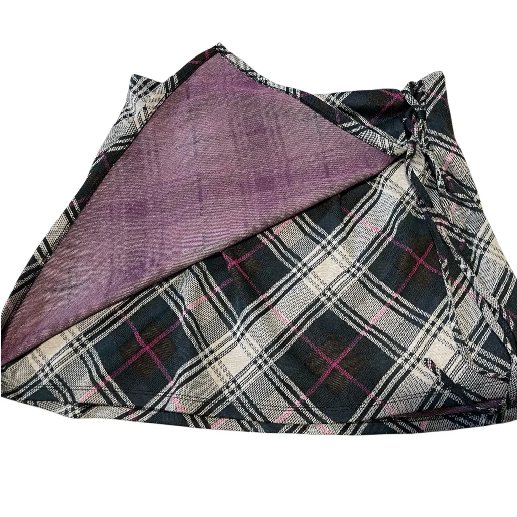Plaid Wrap Skirt - Image 3