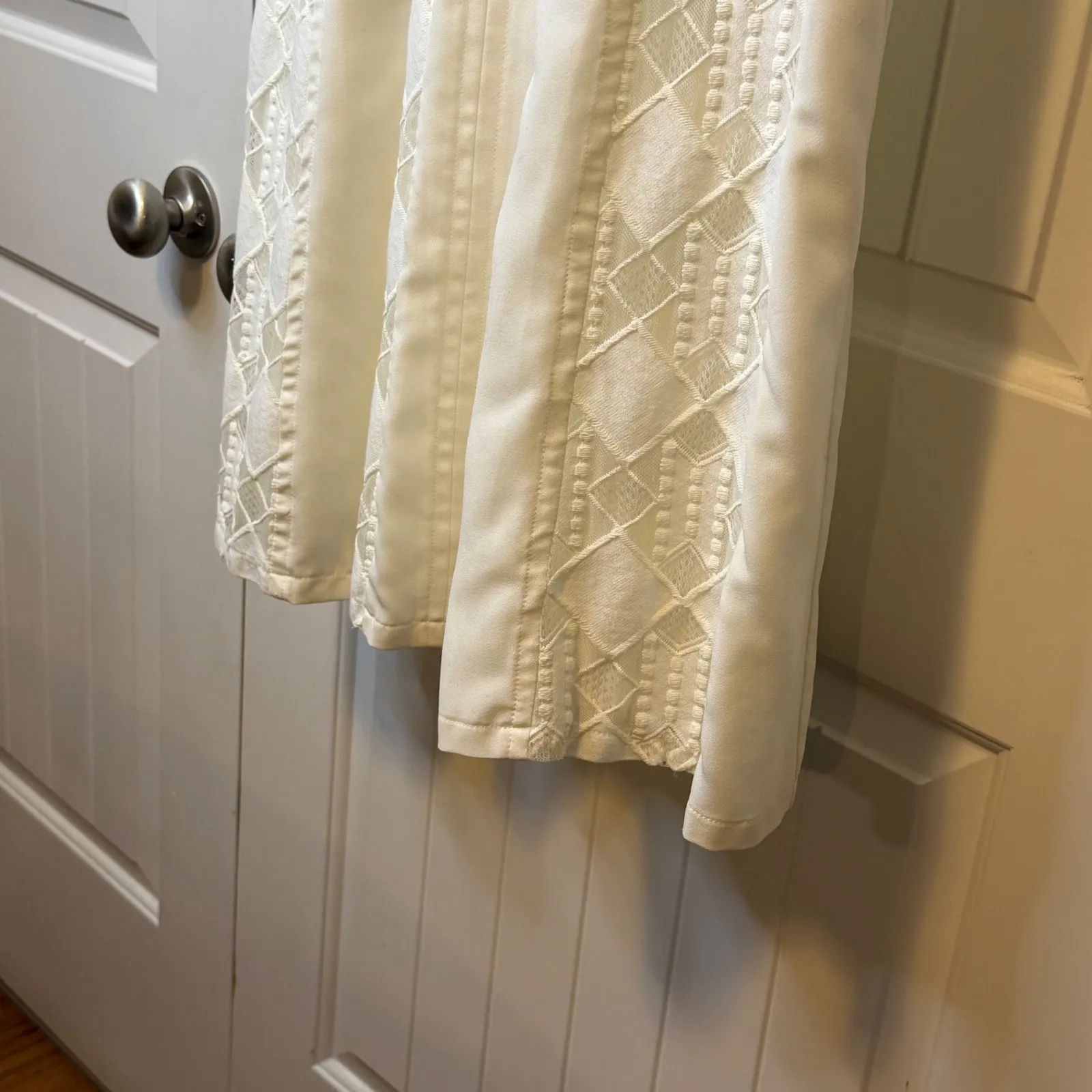 Rafaella White Lace Dress 12 Elegant Party Cocktail Midi Career Short‎ Sleeve # - Image 7