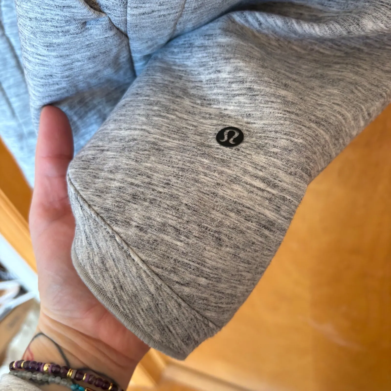 Lululemon Athleisure Hooded Jacket Grey Heathered Full Zip Long Sleeve Women 12 - Image 7