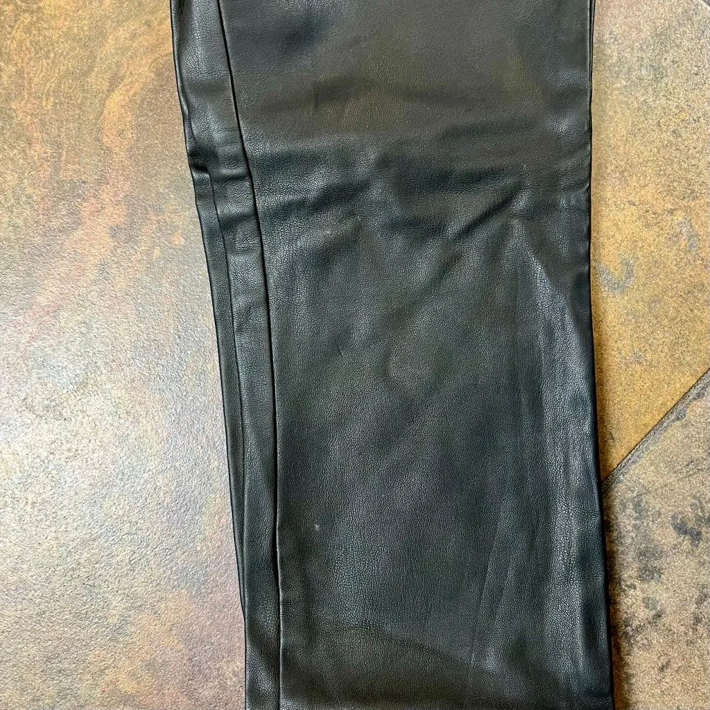 Zara Trafaluc Collection Black Faux Leather Zipper Leggings Small - Image 8