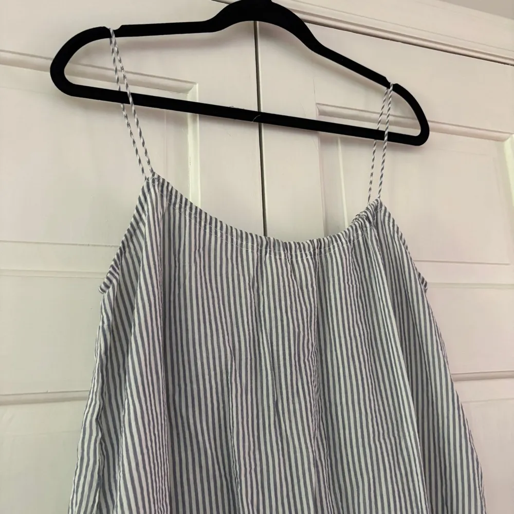 Sezane Naxos Sundress Mini Dress Blue White Striped Tassel Tie Adjustable Size 4 - Image 10