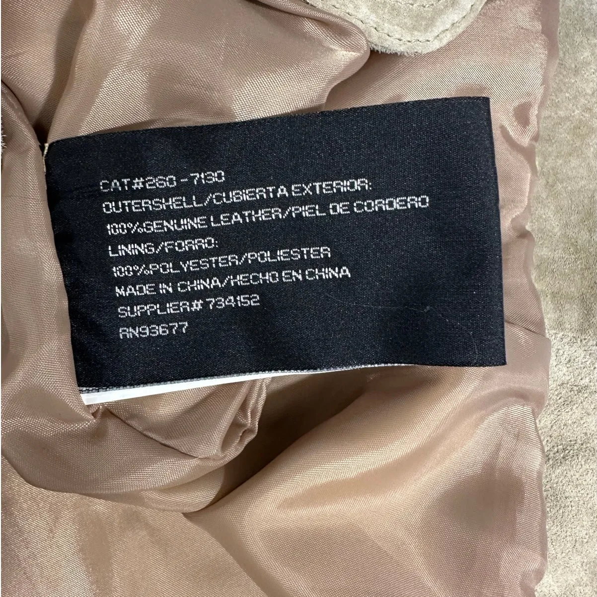 St. John's Bay Jacket Vintage Beige Button Up Suede 100% Leather Women's XL - Image 6