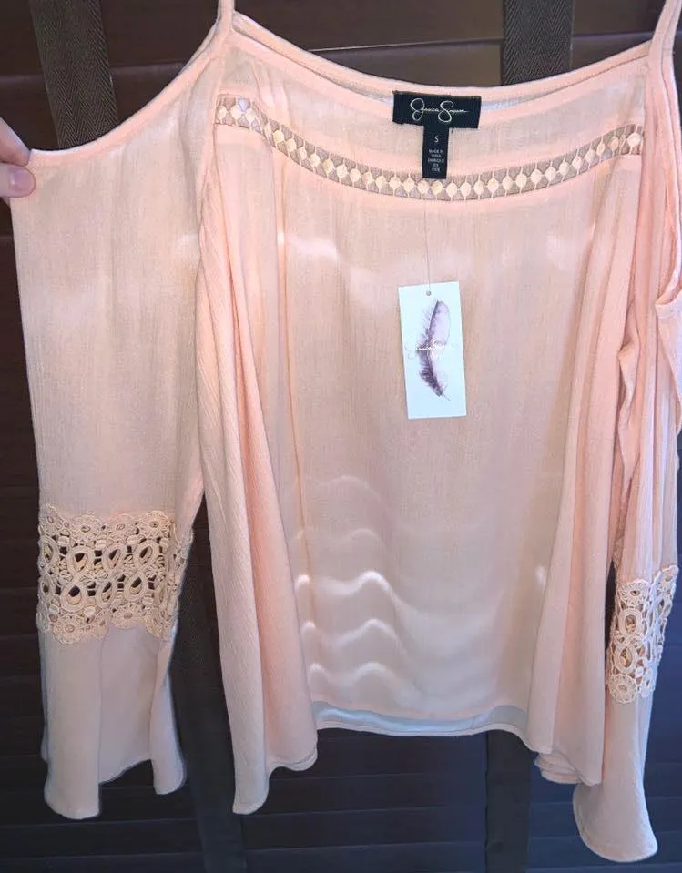Jessica Simpson Peach Long Sleeve Light Top - Image 2