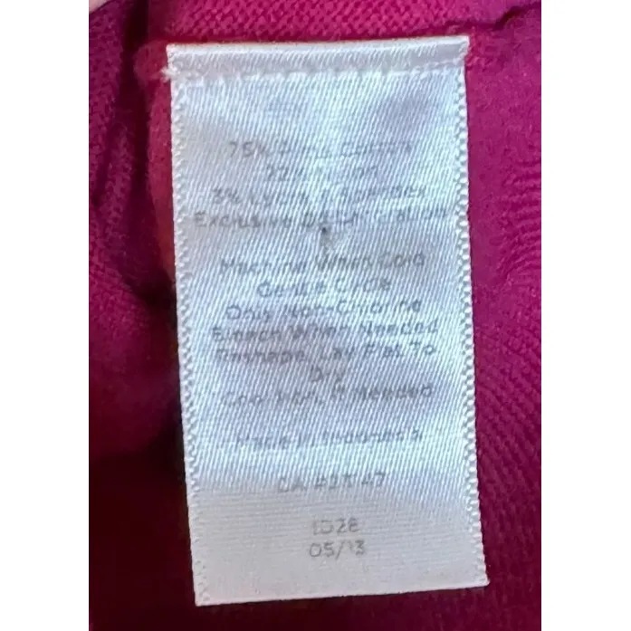 Talbots Women Cardigan Sweater Knitted Long Sleeve‎ Pima Cotton  Hot Pink Medium - Image 7