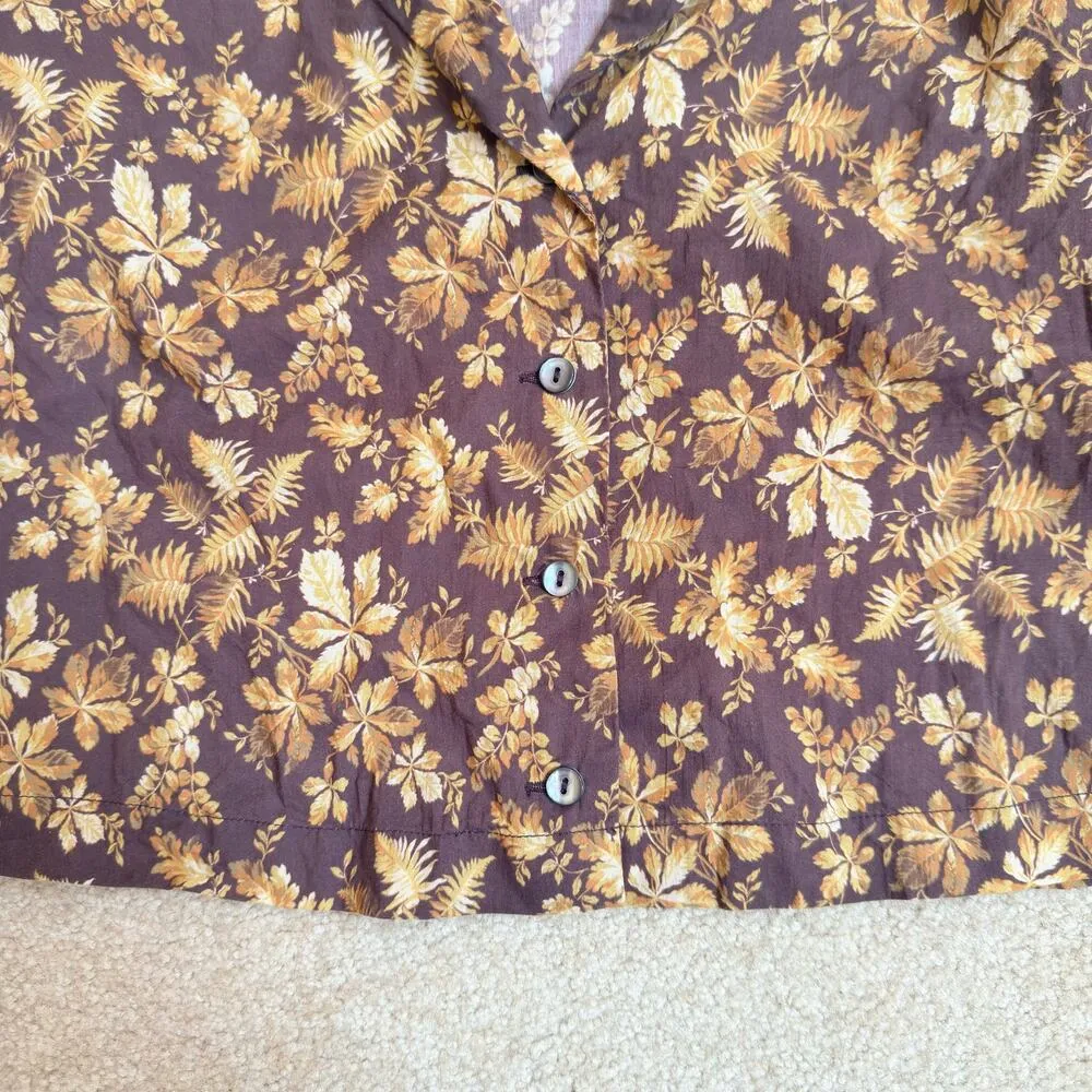 Doen Sheila Fern Grove Floral Top Womens XS Brown - Image 7