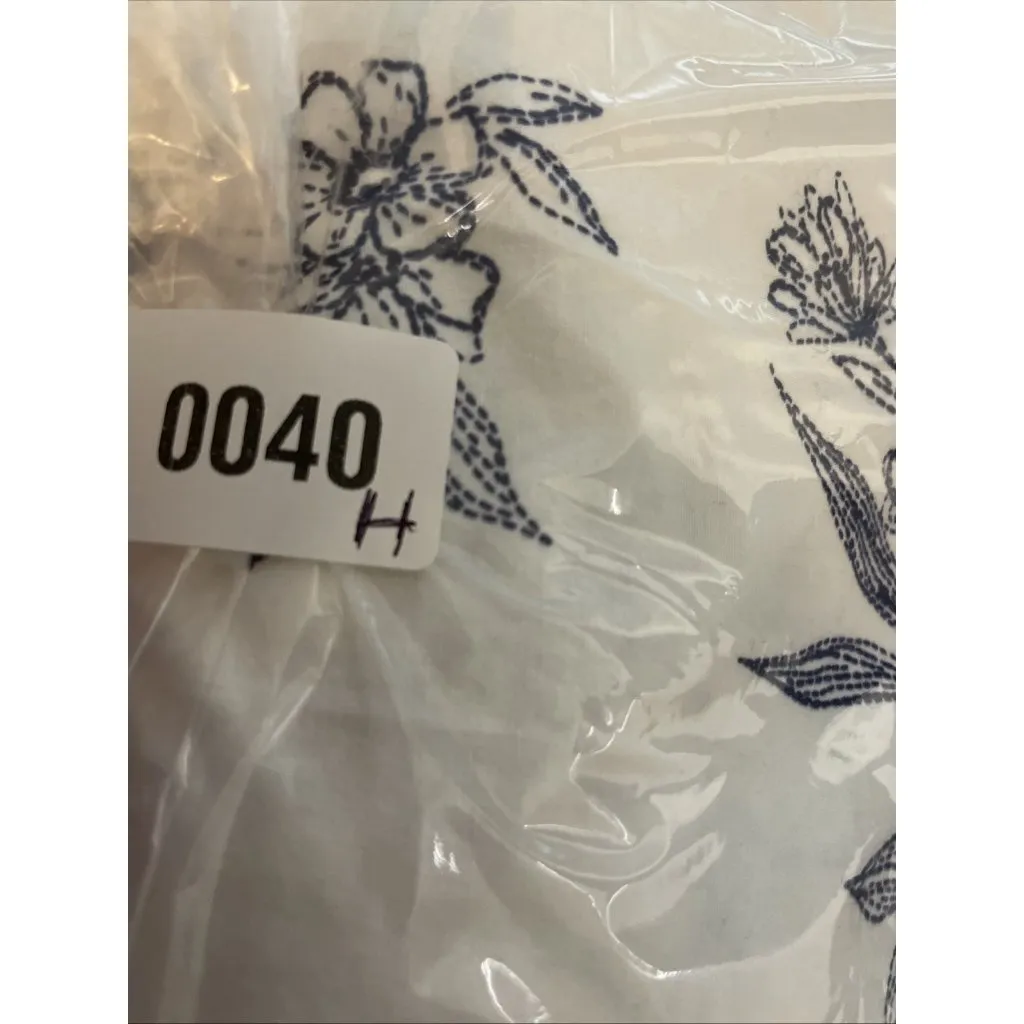 Canyon Retreat 3X Button Top Blouse White Blue Floral Beach‎ Nautical Travel - Image 8